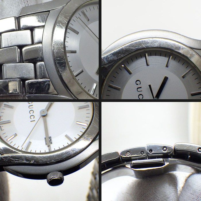 Gucci Watch Class Silver Dial Date SS Quartz Analog