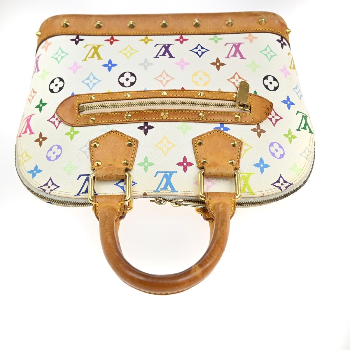 Louis Vuitton Alma Handbag Monogram Multicolor White
