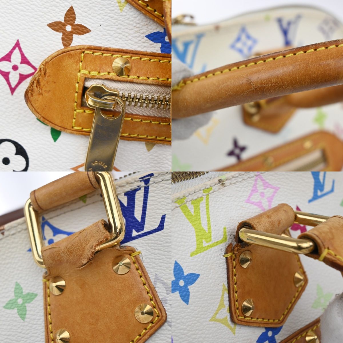 Louis Vuitton Alma Handbag Monogram Multicolor White