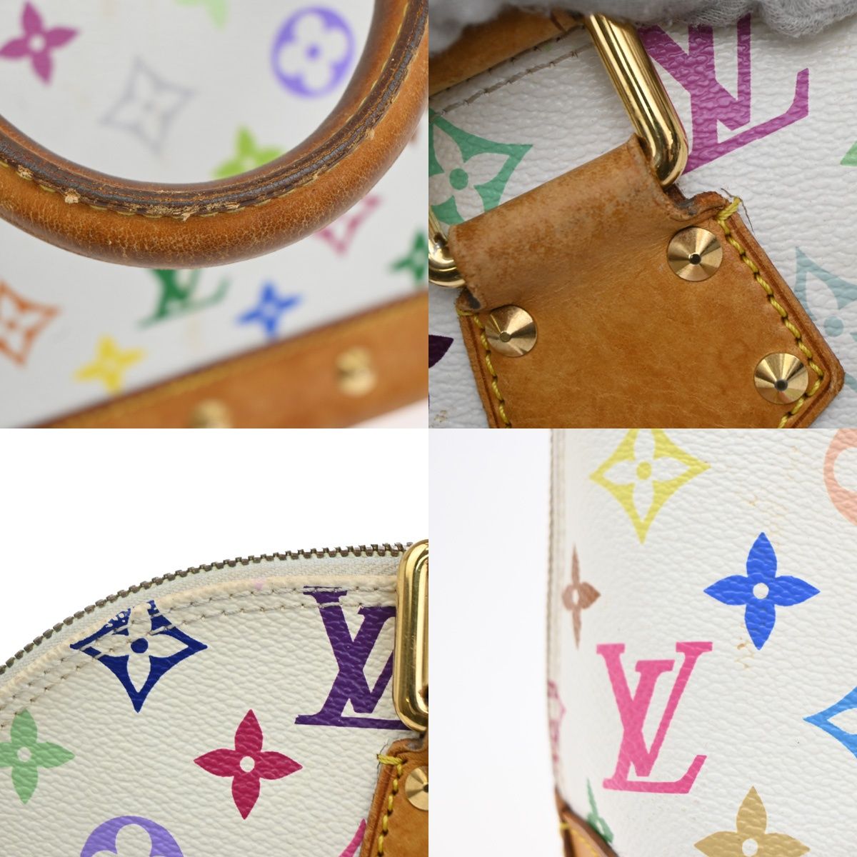 Louis Vuitton Alma Handbag Monogram Multicolor White
