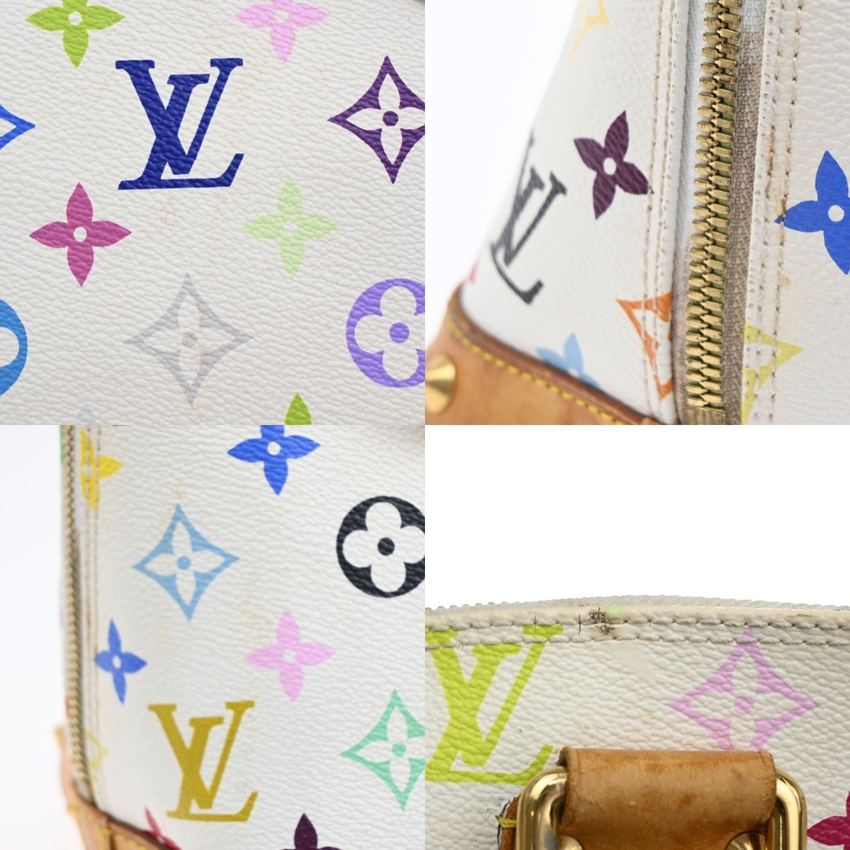 Louis Vuitton Alma Handbag Monogram Multicolor White