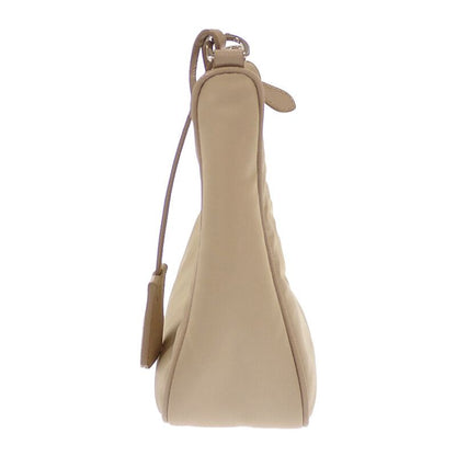 Prada Re-Nylon 2-Way Shoulder Bag Nylon Beige Silver Classic Triangle Logo