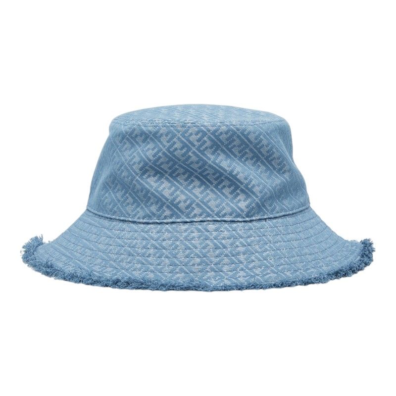 Fendi Zucca Bucket Hat M Blue Cotton Polyester