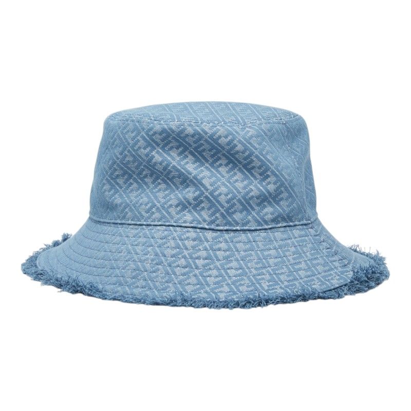 Fendi Zucca Bucket Hat M Blue Cotton Polyester