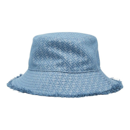 Fendi Zucca Bucket Hat M Blue Cotton Polyester