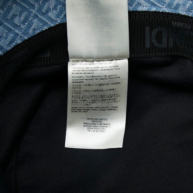 Fendi Zucca Bucket Hat M Blue Cotton Polyester