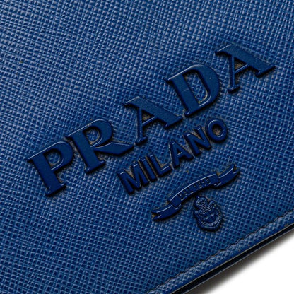 Prada Chain Shoulder Wallet Blue Saffiano Leather Handbag