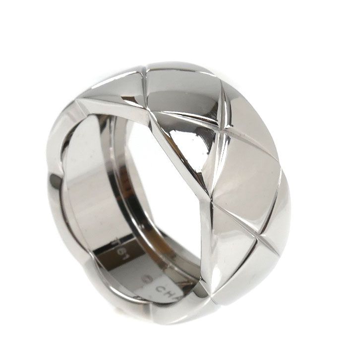 Chanel 18k White Gold Coco Crush Large Ring 61