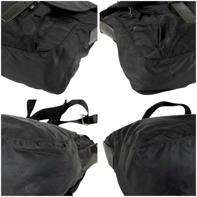 Prada Triangle Logo Cross Black Nero Tessuto Shoulder Bag