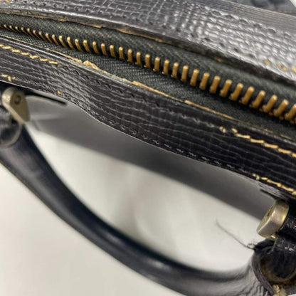 Celine Old Mini Boston Bag Macadam Embossed Leather Black