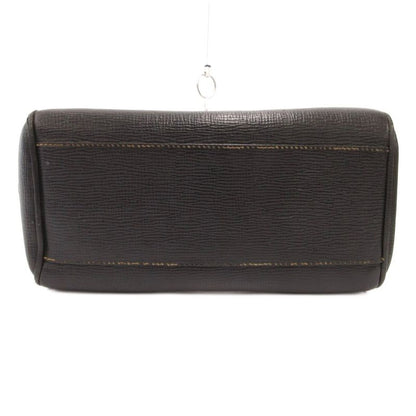 Celine Old Mini Boston Bag Macadam Embossed Leather Black
