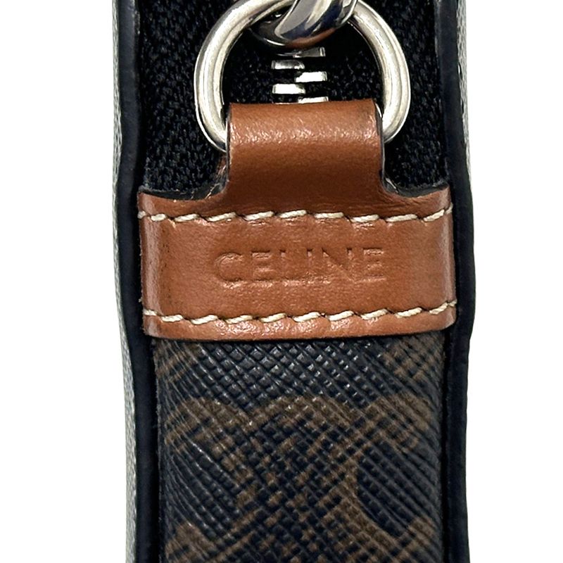 Celine Triomphe Shoulder Bag Horizontal Pouch Brown