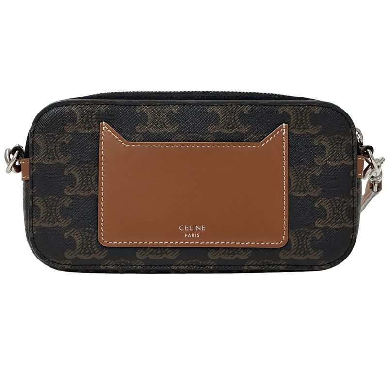 Celine Triomphe Shoulder Bag Horizontal Pouch Brown