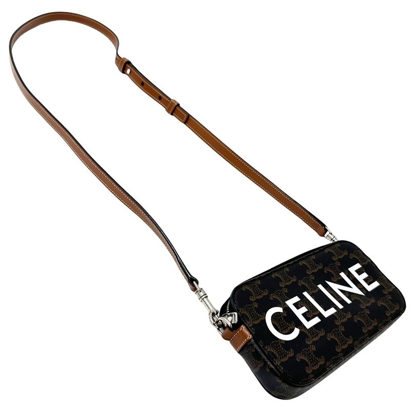 Celine Triomphe Shoulder Bag Horizontal Pouch Brown