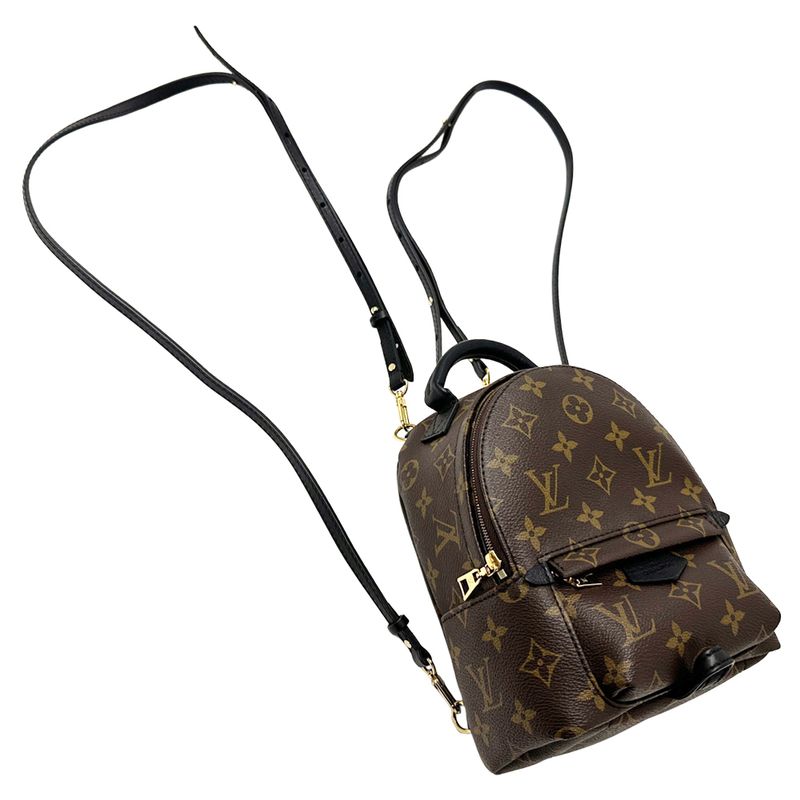 Louis Vuitton Monogram Backpack Palm Spring Mini Brown Black Compact