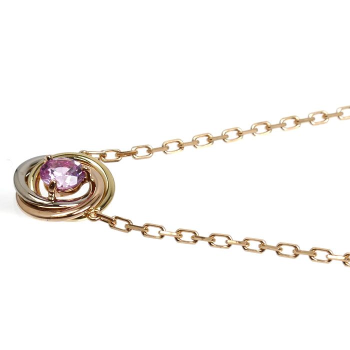 Cartier 18k Pink Gold 18k Yellow 18k White Trinity Necklace Sapphire