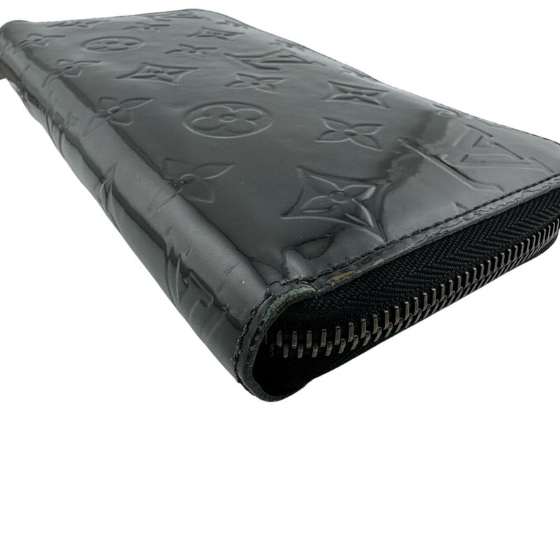 Louis Vuitton Round Zip Wallet Vernis Black