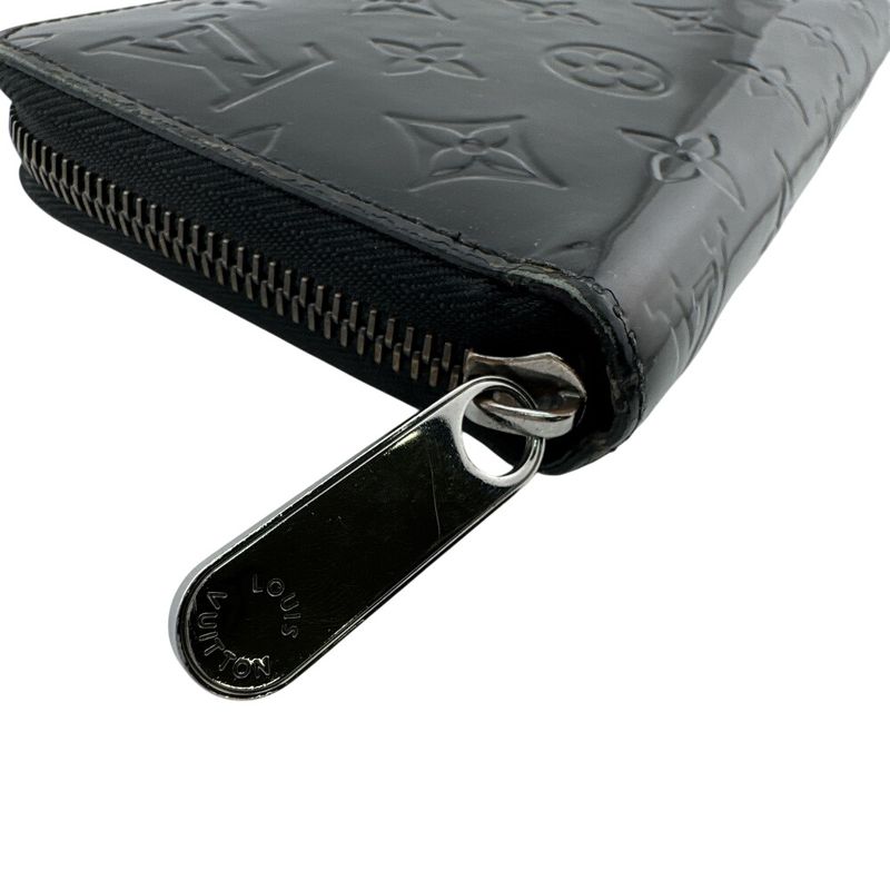 Louis Vuitton Round Zip Wallet Vernis Black