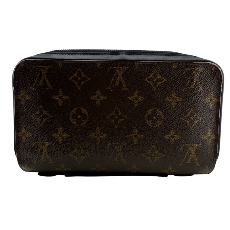 Louis Vuitton Round Zip Wallet Zippy XL Monogram Macassar Leather Second Brown
