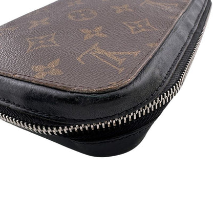 Louis Vuitton Round Zip Wallet Zippy XL Monogram Macassar Leather Second Brown