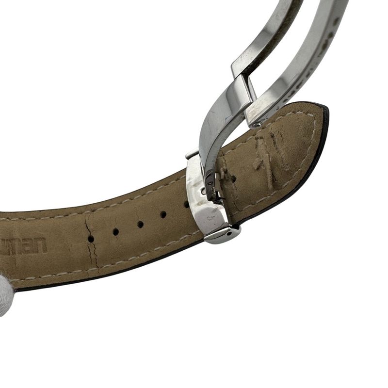 Cartier 3 Hands Date Santos Garbe Leather Watch Brown