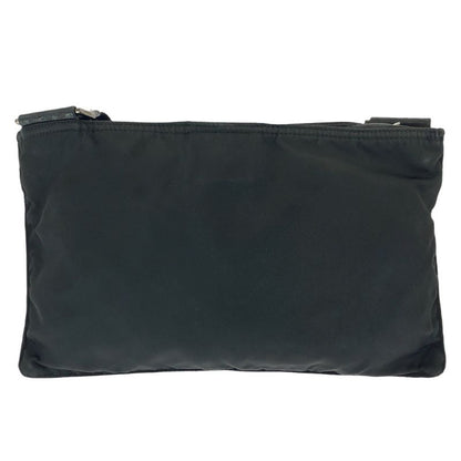 Prada Tessuto Black Silver Nylon Shoulder Bag