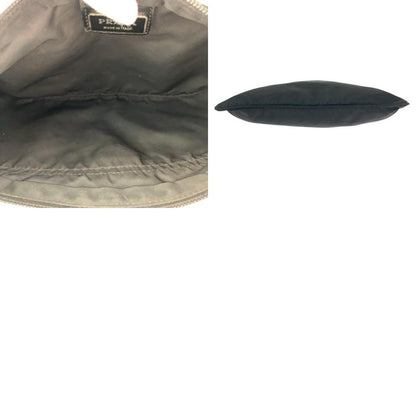 Prada Tessuto Black Silver Nylon Shoulder Bag