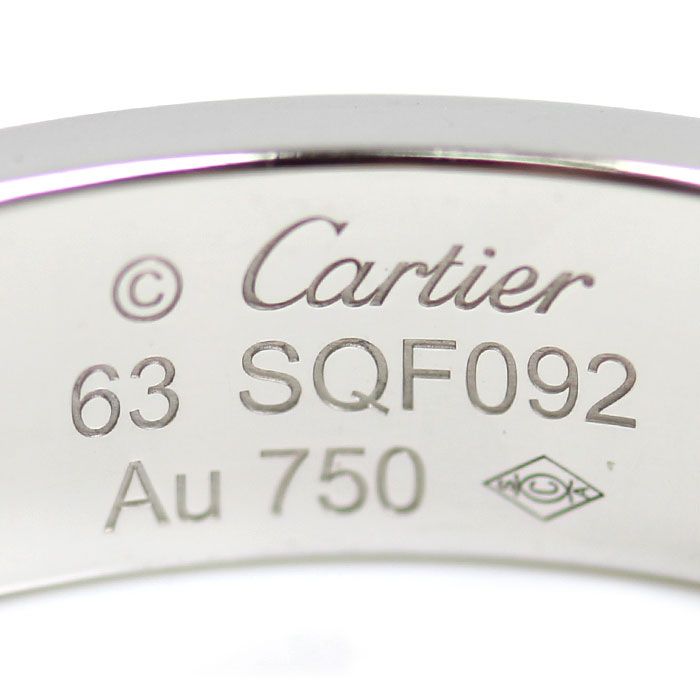 Cartier 18k White Gold Love Ring Half Diamond . 63