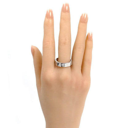 Cartier 18k White Gold Love Ring Half Diamond . 63