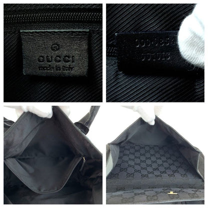 Gucci Black Silver GG Canvas Leather 000 Tote