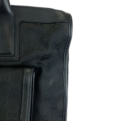 Gucci Black Silver GG Canvas Leather 000 Tote
