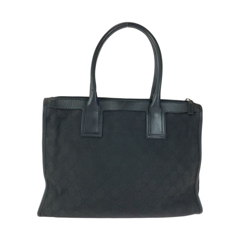 Gucci Black Silver GG Canvas Leather 000 Tote