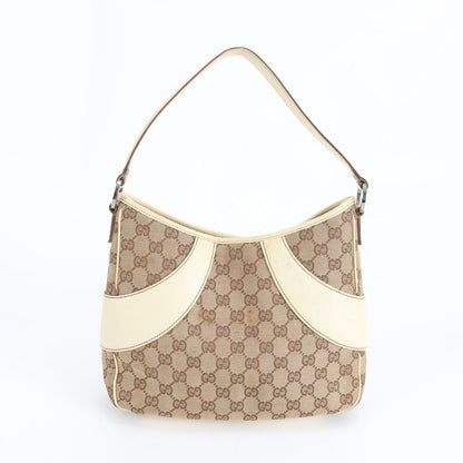 Gucci GG Canvas Leather Shoulder Bag Tote Hand Rem