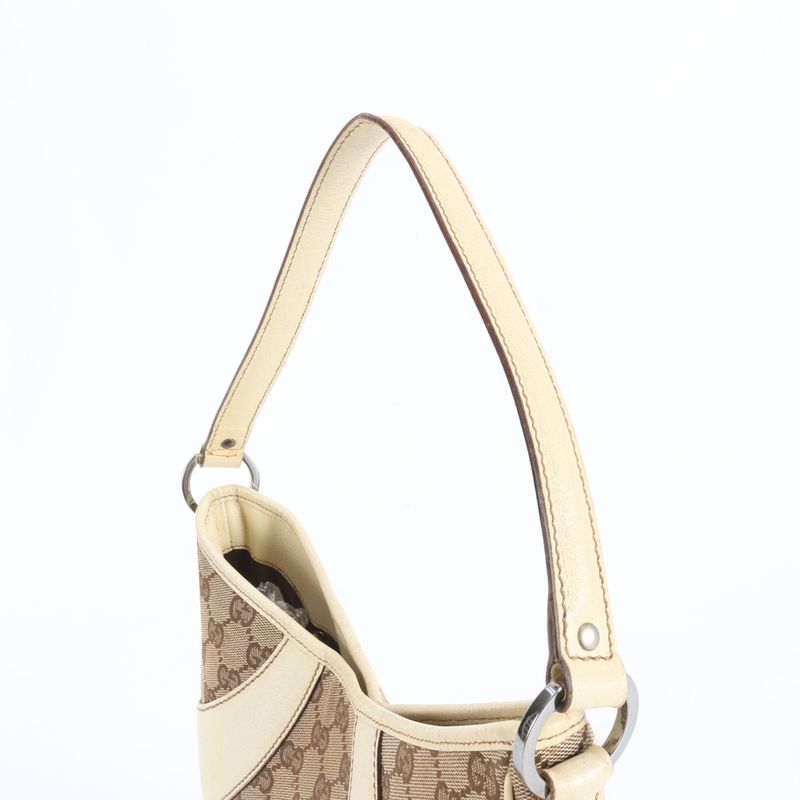 Gucci GG Canvas Leather Shoulder Bag Tote Hand Rem