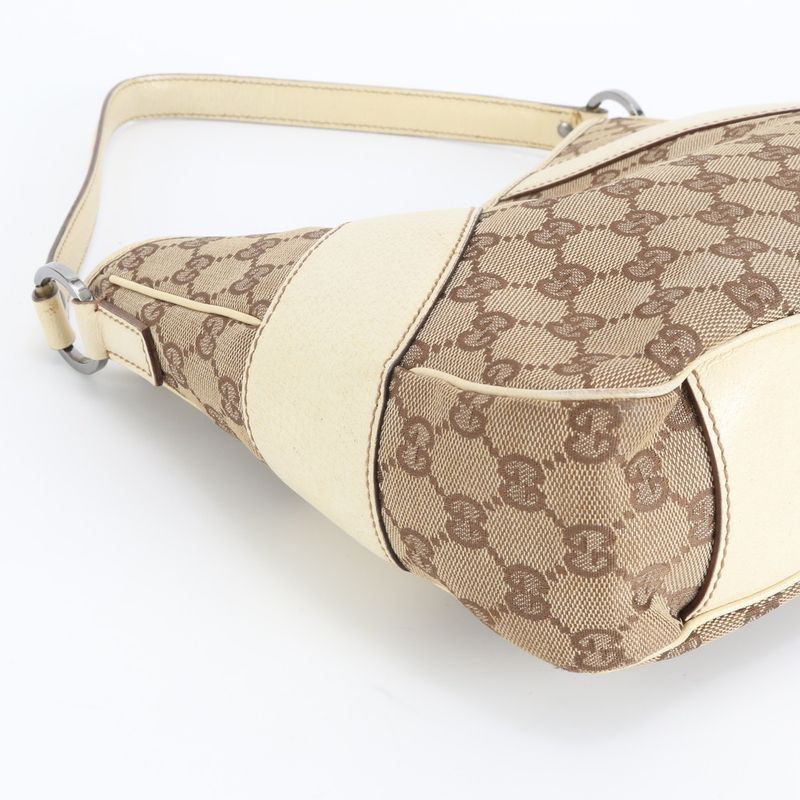 Gucci GG Canvas Leather Shoulder Bag Tote Hand Rem
