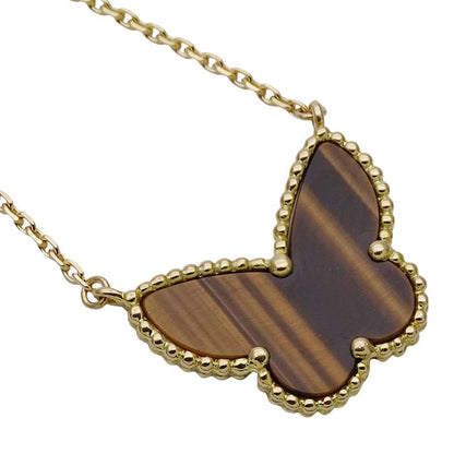 Van Cleef & Arpels Necklace Lucky Alhambra Papillon Taiga Eye Yellow Gold