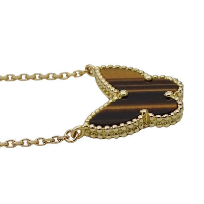 Van Cleef & Arpels Necklace Lucky Alhambra Papillon Taiga Eye Yellow Gold