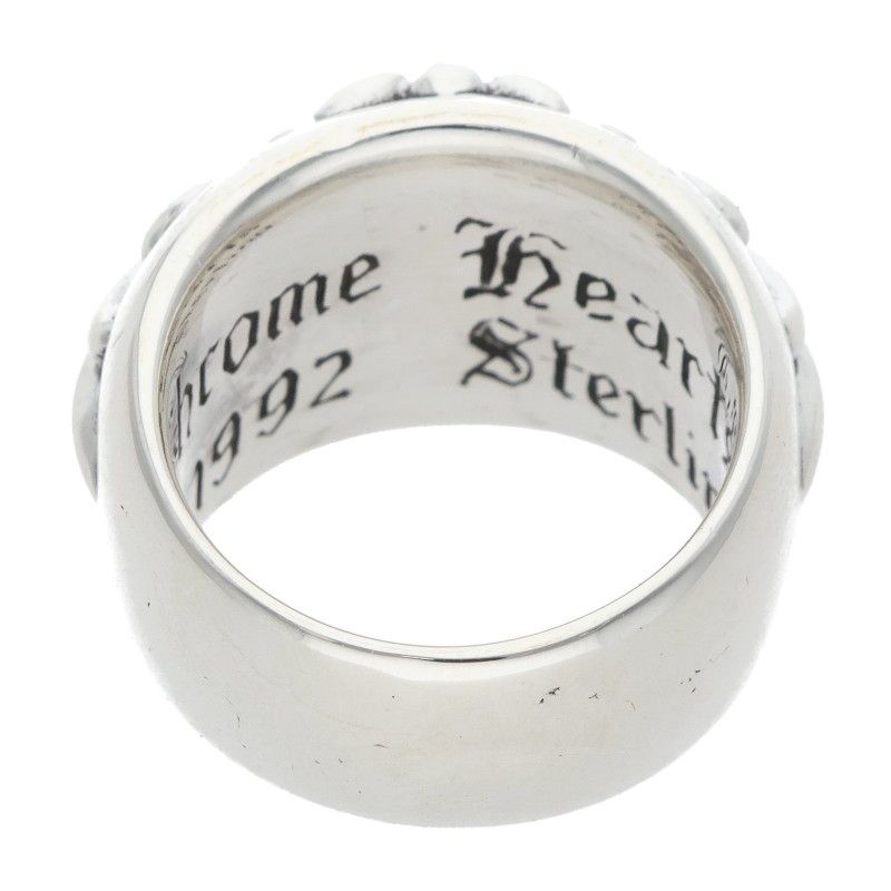 Chrome Hearts Flrl Crs Floral Cross Silver Ring