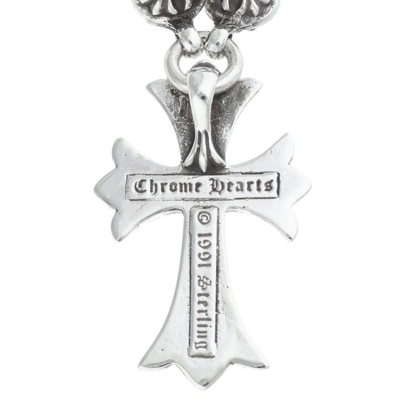 Chrome Hearts 1 Crsbl Chn Sml CH Crs Cross Ball Chain Small CH Silver Necklace