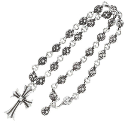 Chrome Hearts 1 Crsbl Chn Sml CH Crs Cross Ball Chain Small CH Silver Necklace
