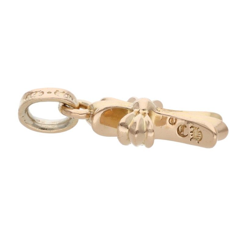 Chrome Hearts 22k Crs Bbyfat 22k Baby Fat Charm Gold Necklace Top