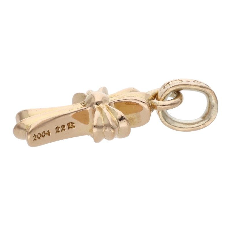 Chrome Hearts 22k Crs Bbyfat 22k Baby Fat Charm Gold Necklace Top