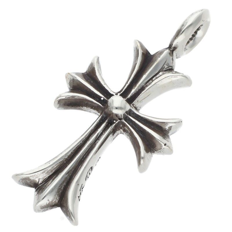 Chrome Hearts Tny Crsf P Dmnd Tiny Fat Cross Pave Diamond Pendant Silver