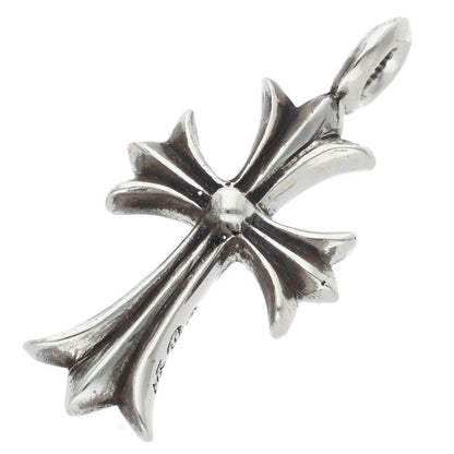Chrome Hearts Tny Crsf P Dmnd Tiny Fat Cross Pave Diamond Pendant Silver