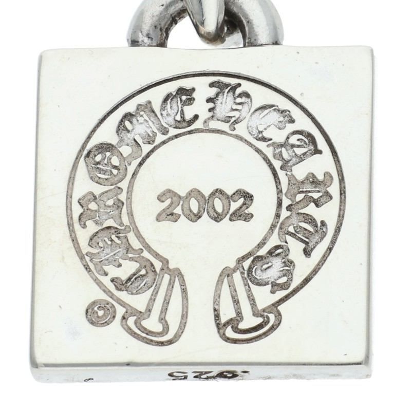 Chrome Hearts Framed Letter Block Alphabet Silver Necklace Top