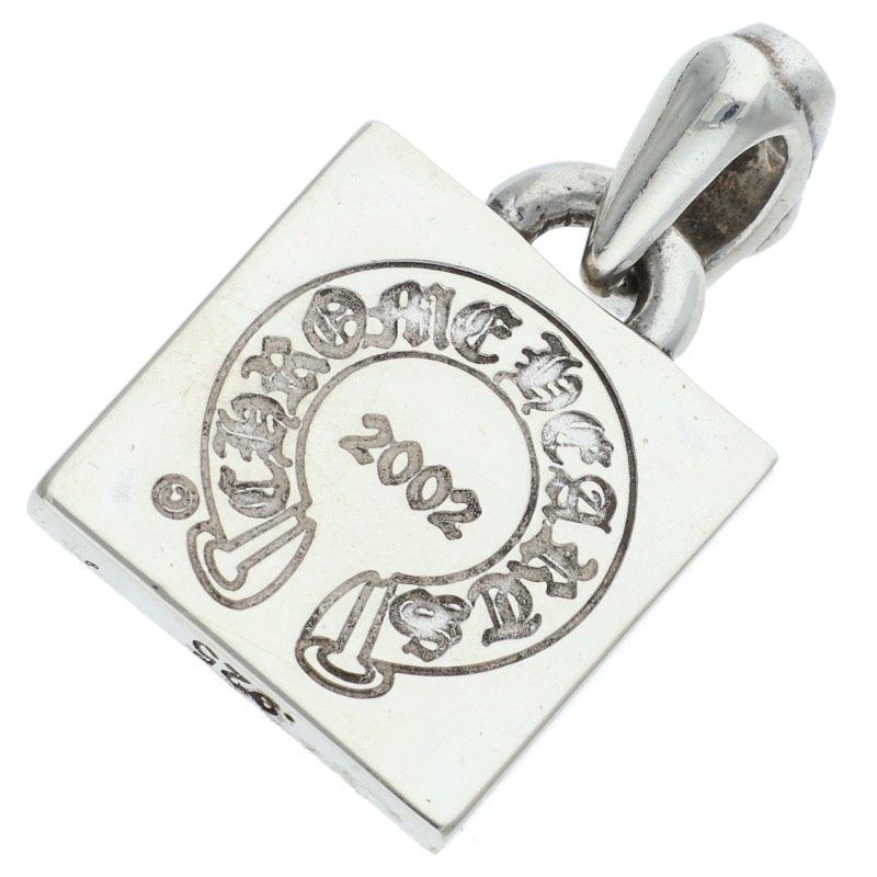 Chrome Hearts Framed Letter Block Alphabet Silver Necklace Top
