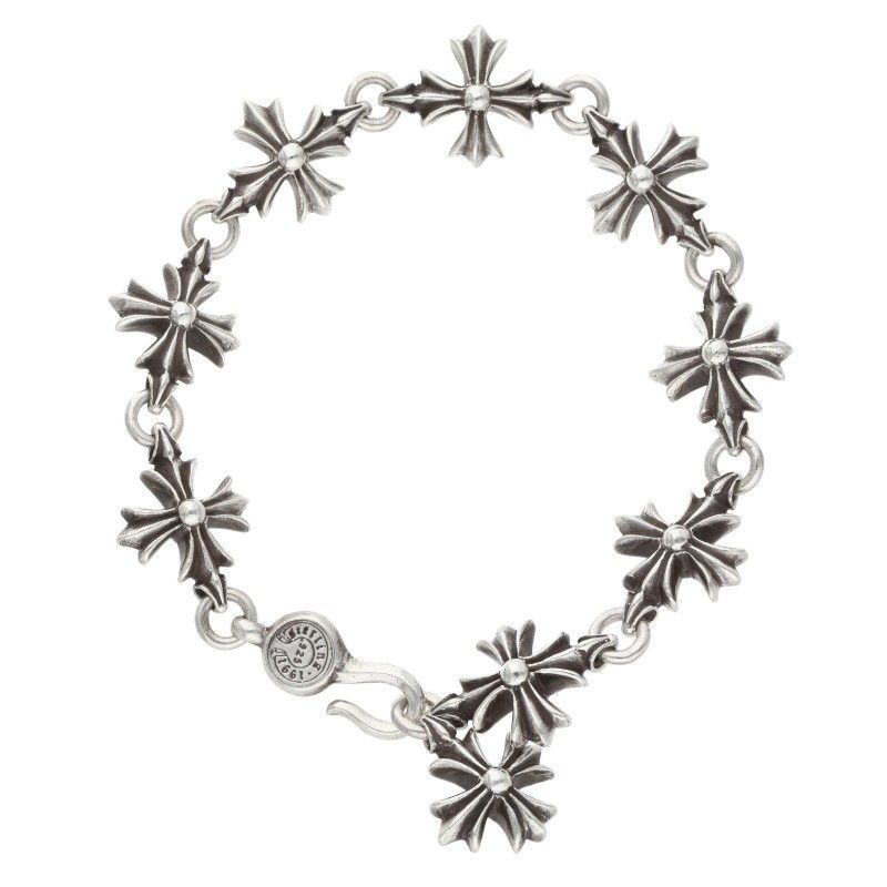 Chrome Hearts CO CH Plus Cutout Silver Bracelet