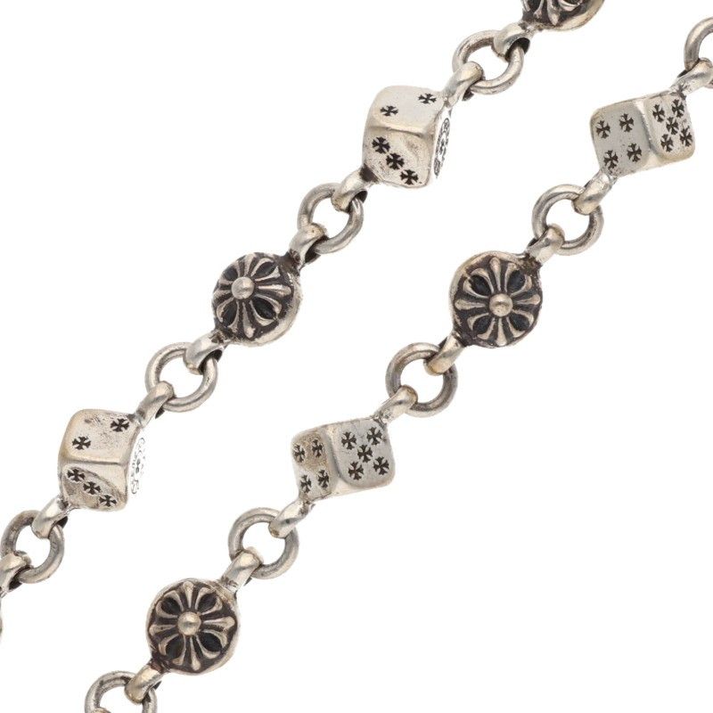Chrome Hearts Dice Ball Long 1 Clip Cross Silver Wallet Chain