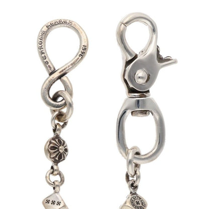 Chrome Hearts Dice Ball Long 1 Clip Cross Silver Wallet Chain
