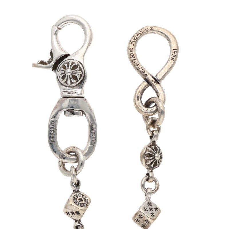 Chrome Hearts Dice Ball Long 1 Clip Cross Silver Wallet Chain